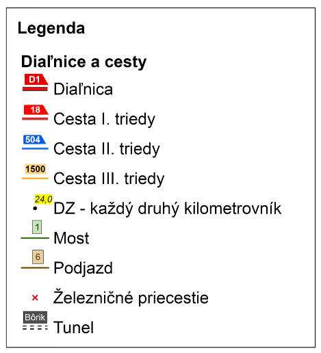 legenda k mapám krajov