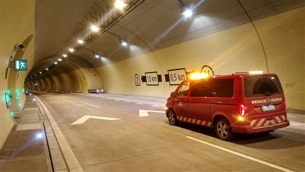 Meracie vozidlo - meranie v tuneli