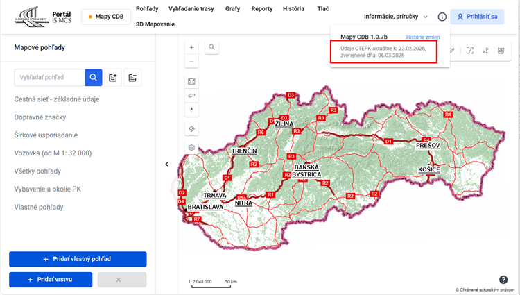 Portál IS MCS / Mapy CDB