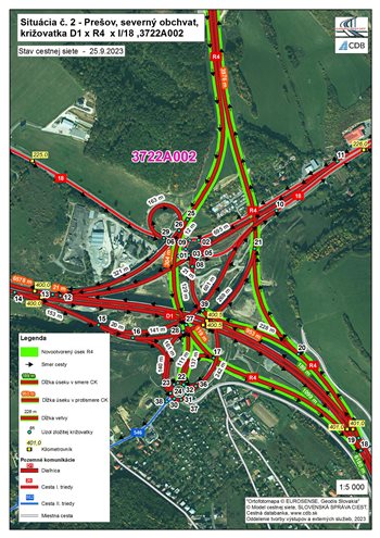  Mimoúrovňová križovatka Prešov – západ, 3722a002