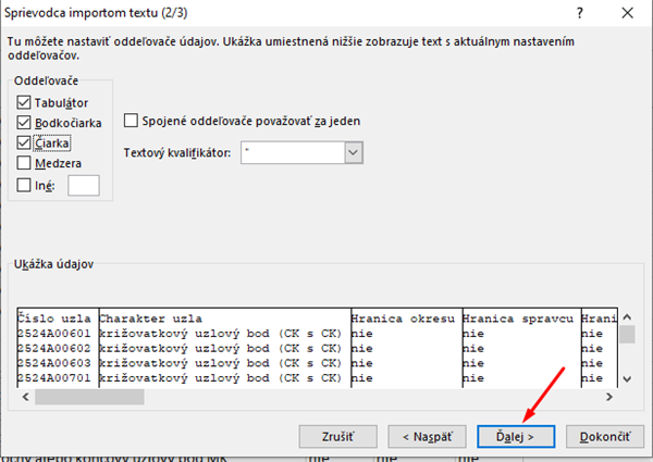 Import textu z CSV do MS EXcel - 3