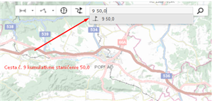 Hladanie - kumulatívne staničeniena ceste