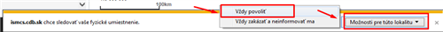 IE - povoliť polohu