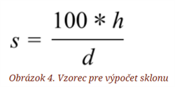 Výškové vedenie - krok 3, vzorec