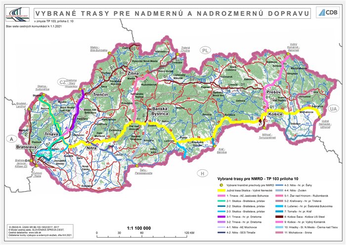 Vybrané trasy pre NMRD - SR