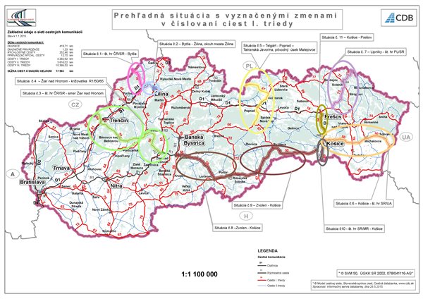 Prehľad - prečíslovanie CK I. triedy