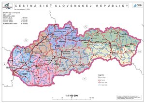 Cestná sieť SR - administrativna mapa