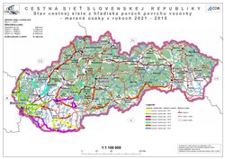 Zamerané úseky CK v rokoch 2021-2015 z hľadiska porúch vozoviek