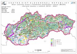 Zamerané úseky CK v rokoch 2021-2015 z hľadiska podĺžného trenia (Mu80)